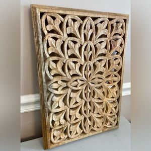 Decorative Carved Wood Hanging Panel